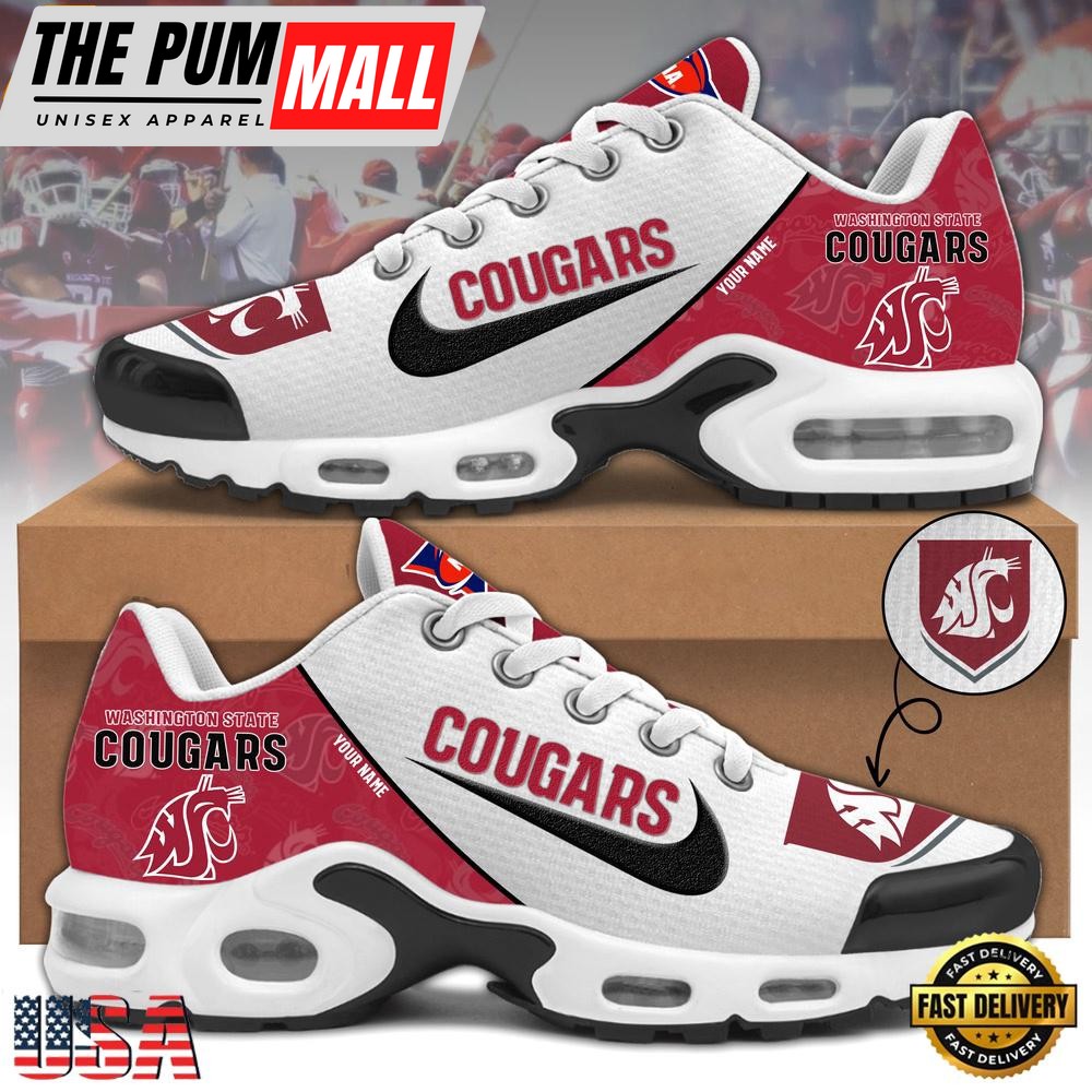 NCAA Washington State Football Mascot Symbol Custom Name New Design Air Max Plus Shoes