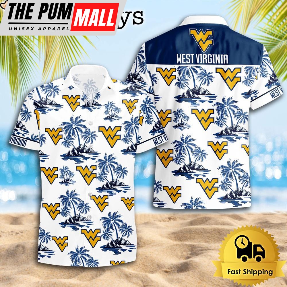 NCAA West Virginia Mountaineers Coconut Island Logo Hawaiian Shirts
