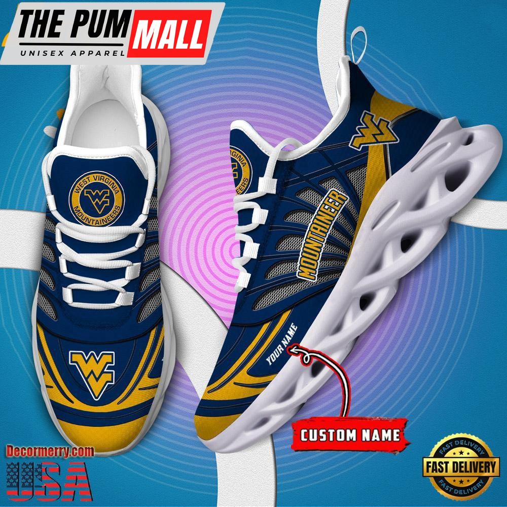NCAA West Virginia Mountaineers Custom Name Design Max Soul Shoes Sneaker