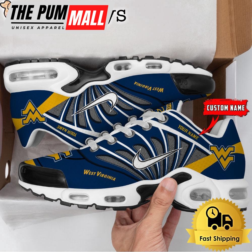 NCAA West Virginia Mountaineers Sport Football Logo Custom Air Max Plus Shoes