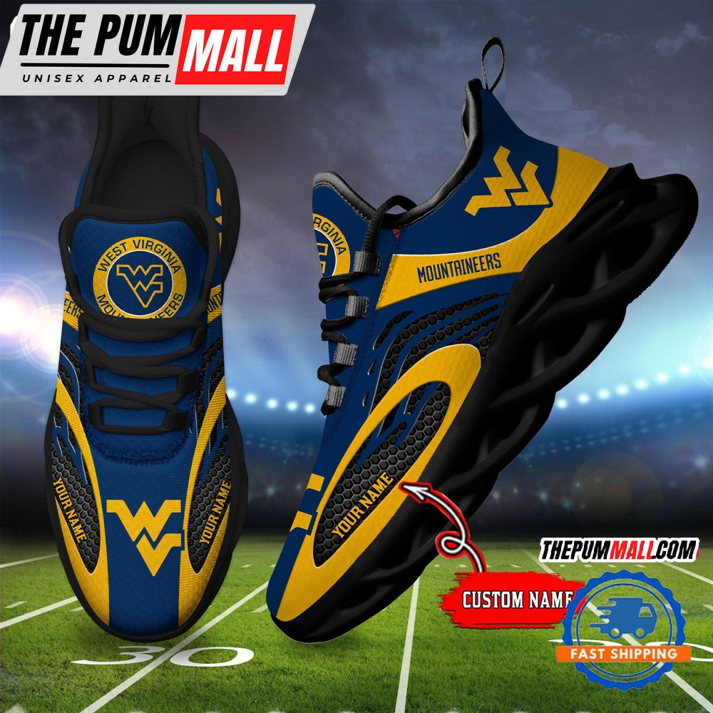 NCAA West Virginia Mountaineers Sport Team New Design Max Soul Shoes Sneaker