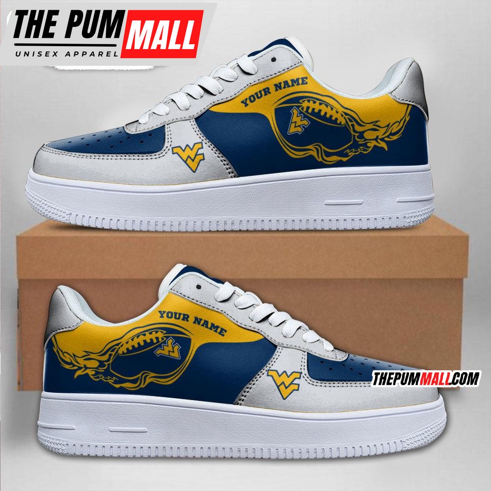 NCAA West Virginia Mountaineers Sporty Air Force 1 Shoes Sneaker