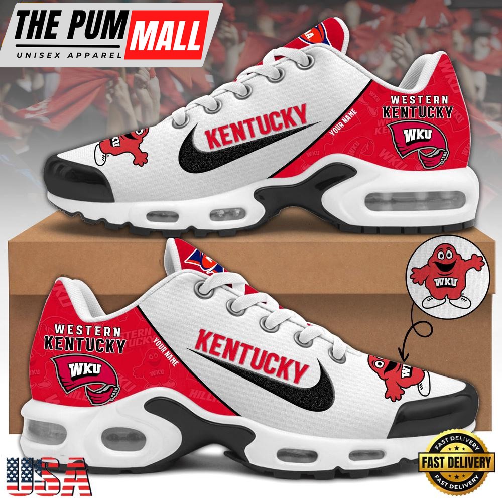 NCAA Western Kentucky Football Mascot Symbol Custom Name New Design Air Max Plus Shoes