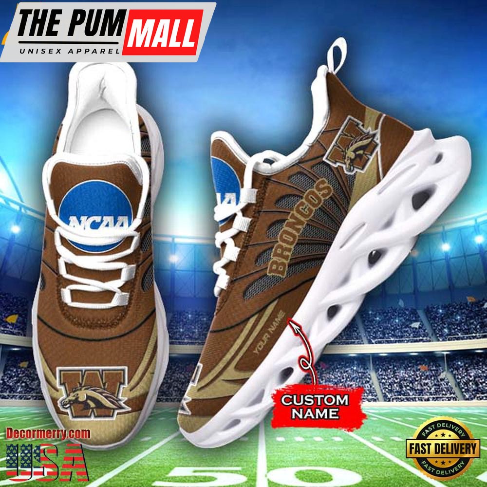 NCAA Western Michigan Broncos Custom Name Design Max Soul Shoes Sneakers