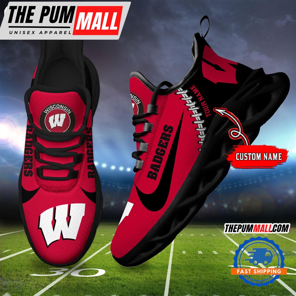 NCAA Wisconsin Badgers New Season Design Max Soul Shoes Sport Sneaker