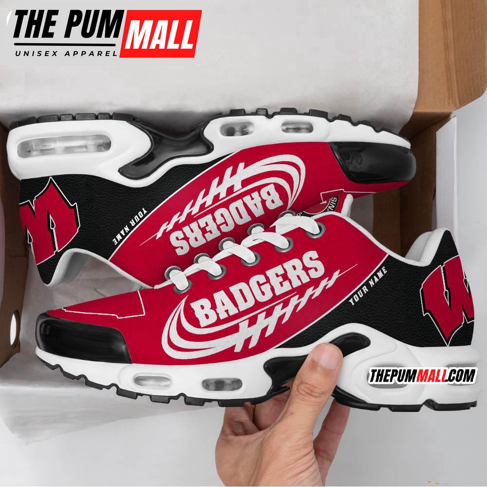 NCAA Wisconsin Badgers Sport Team Custom Air Max Plus Shoes