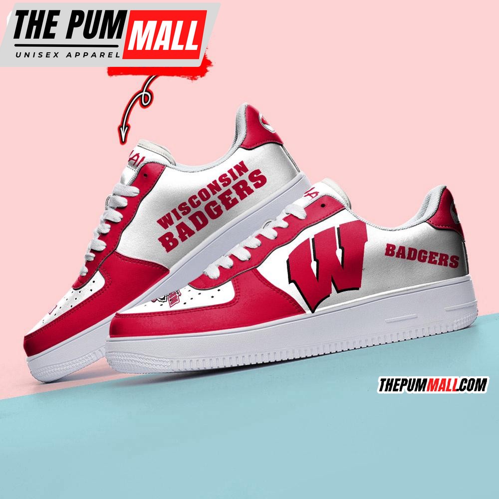 NCAA Wisconsin Badgers Sporty Air Force 1 Shoes Sneaker