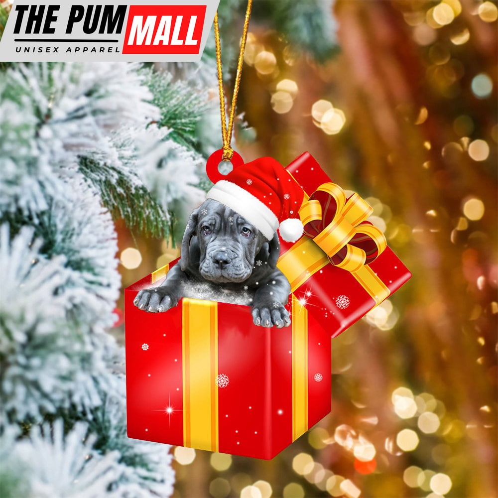 Neapolitan Mastiff In Red Gift Box Christmas Ornament – Holiday Dog Ornaments Limited Edition