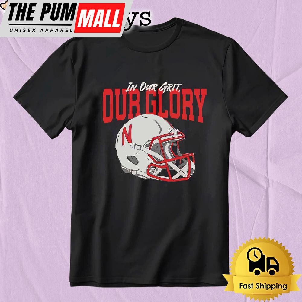 Nebraska Cornhuskers Football Helmet Grit And Glory T-Shirt