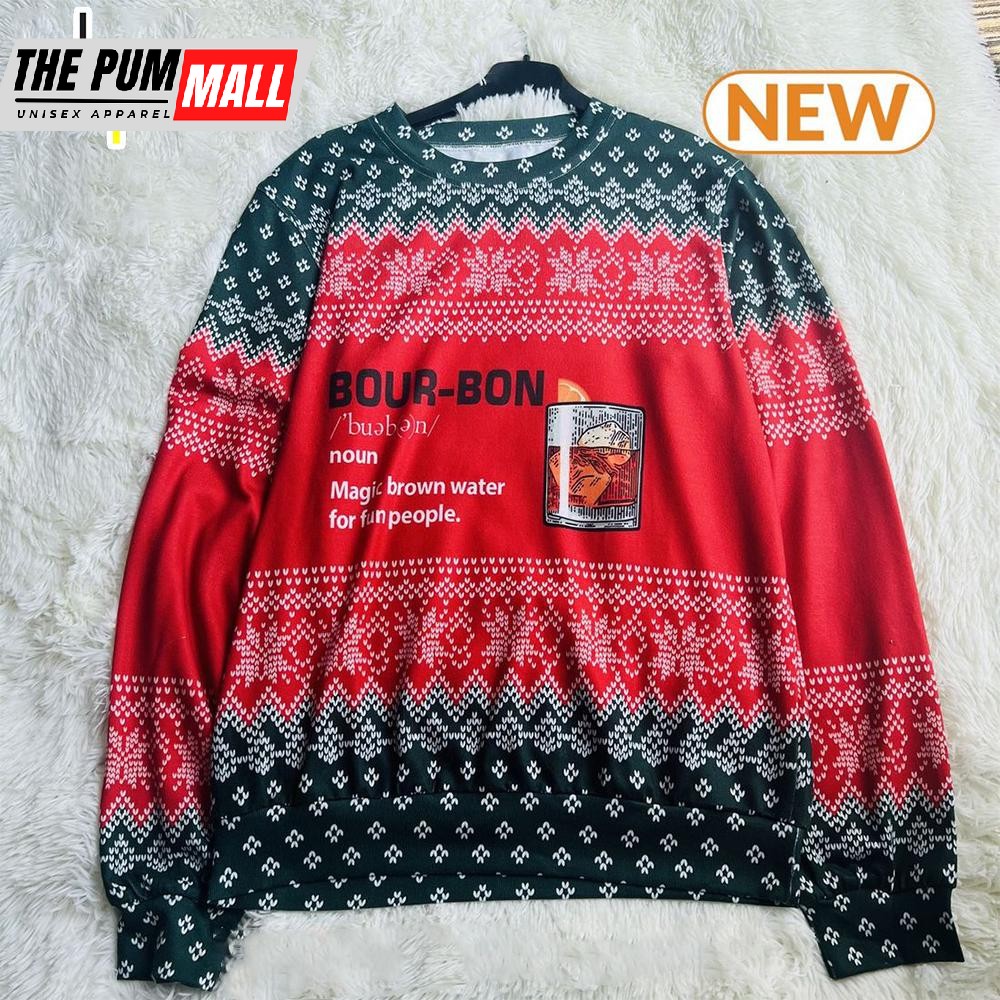 New 2025 Bourbon Noun Ugly Christmas Sweater Shirt, Sweatshirt