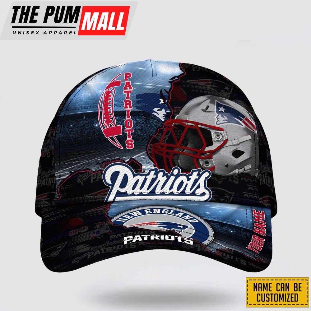 New England Patriots All Over Printed Nfl Baseball Caps Custom Name Caps Limited Edition Gift