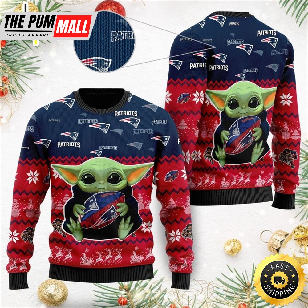 New England Patriots Baby Yoda Ugly Christmas Sweater Ugly Sweater
