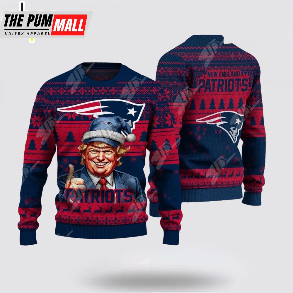 New England Patriots Christmas Donald Trump Knitted Sweater