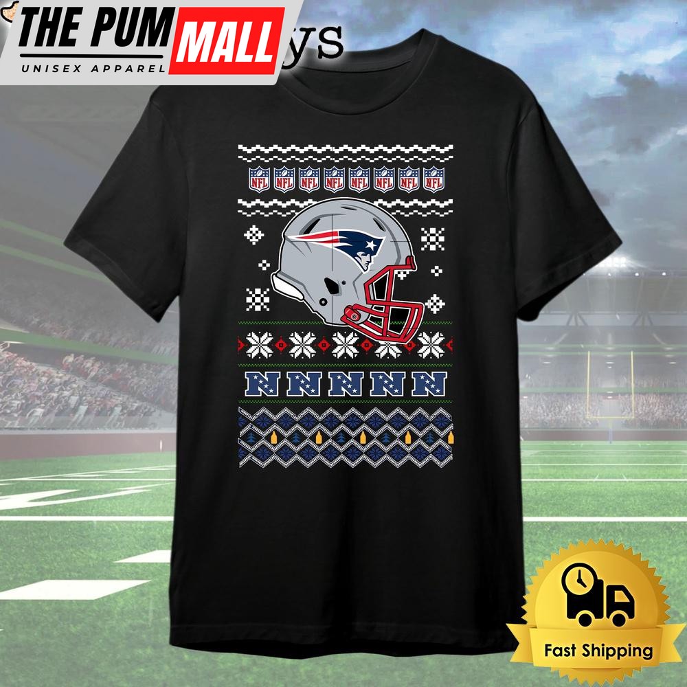 New England Patriots Helmet Team Christmas T Shirt