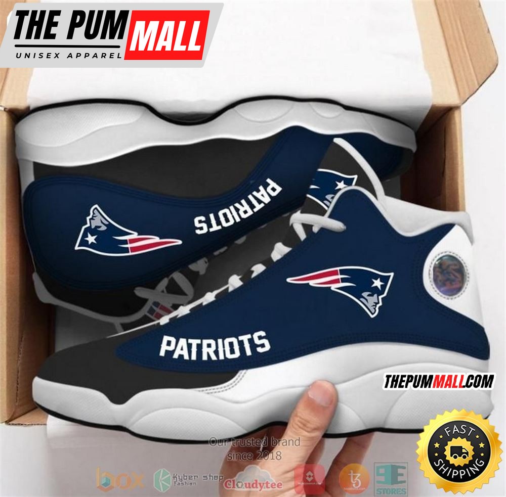 New England Patriots Nfl Big Logo Football Team 5 Air Jd 13 Sneaker Shoes