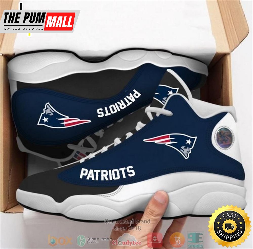 New England Patriots Nfl Big Logo Football Team 5 Air Jd 13 Sneaker Shoes