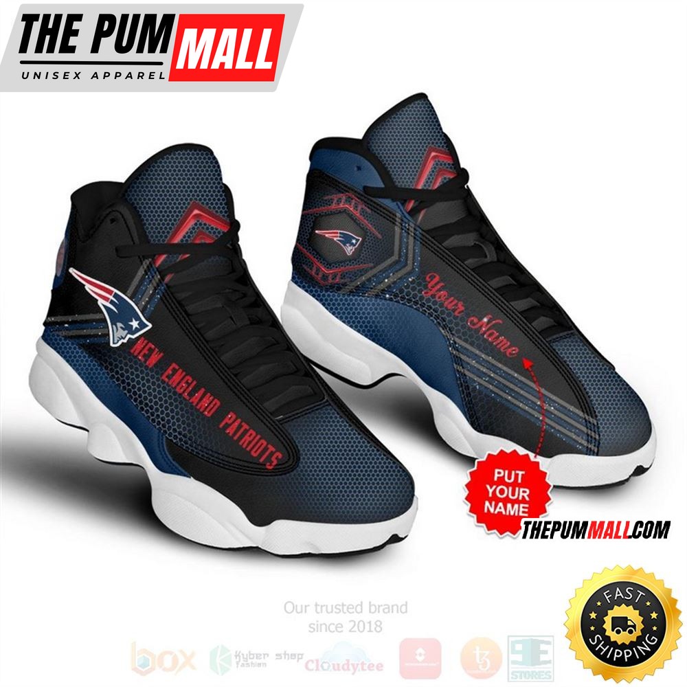 New England Patriots Nfl Custom Name Air Jd 13 Shoes