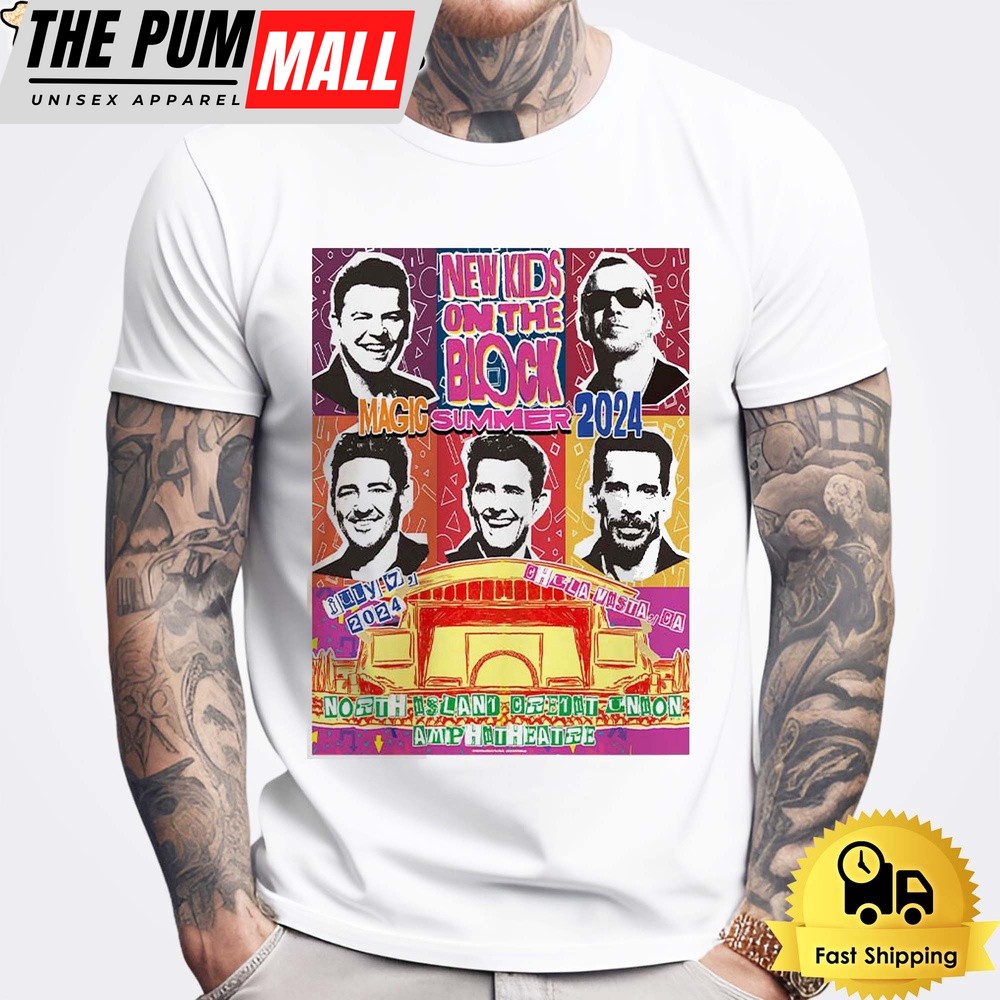 New Kids On The Block Magic Summer 2024 At North Island Credit Union Amphitheatre Unisex T-Shirt