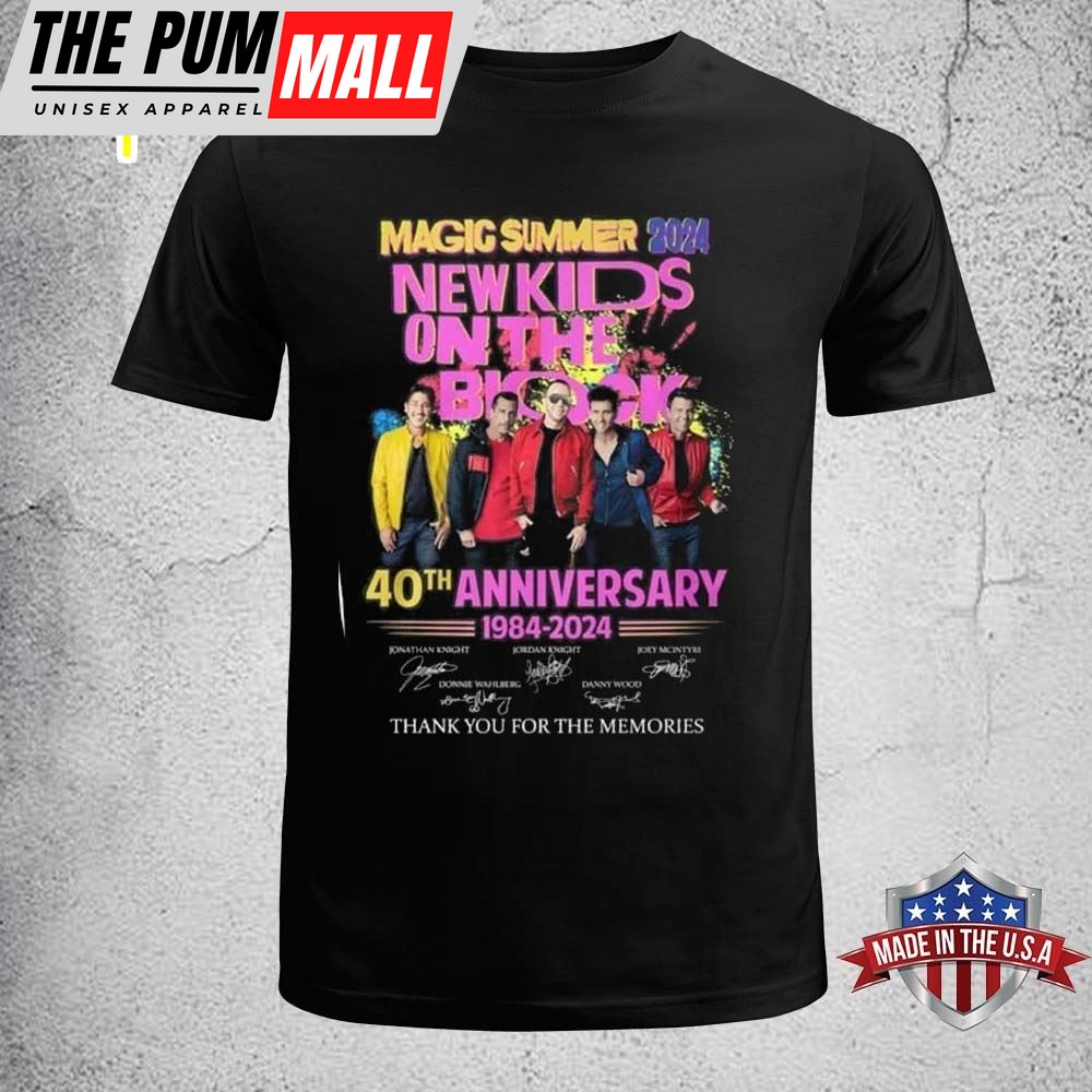 New Kids On The Block Magic Summer 40th Anniversary 1981-2025 Thank You For The Memories T-Shirt
