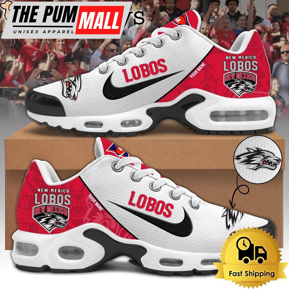 New Mexico Lobos Football Mascot Symbol Custom Air Max Plus Shoes