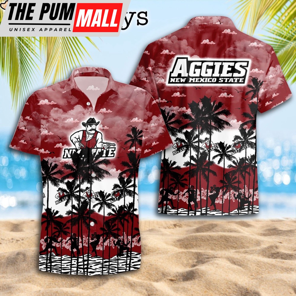 New Mexico State Aggies Palms Tree Hawaiian Shirt