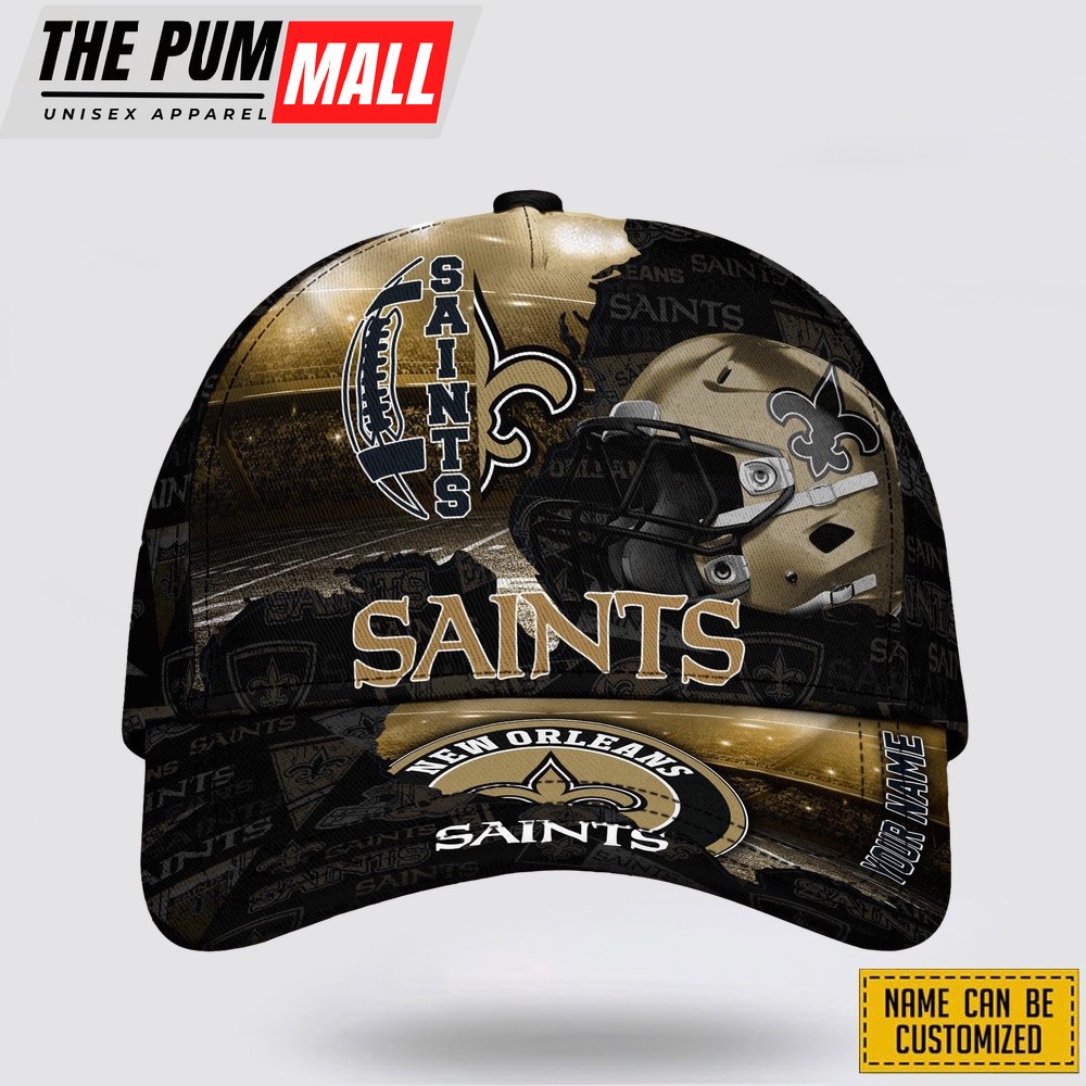 New Orleans Saints All Over Printed Nfl Baseball Caps Custom Name Caps Limited Edition Gift