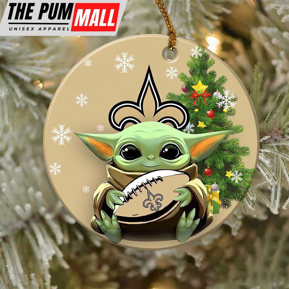 New Orleans Saints Baby Yoda NFL Football Ornaments Limited Edition