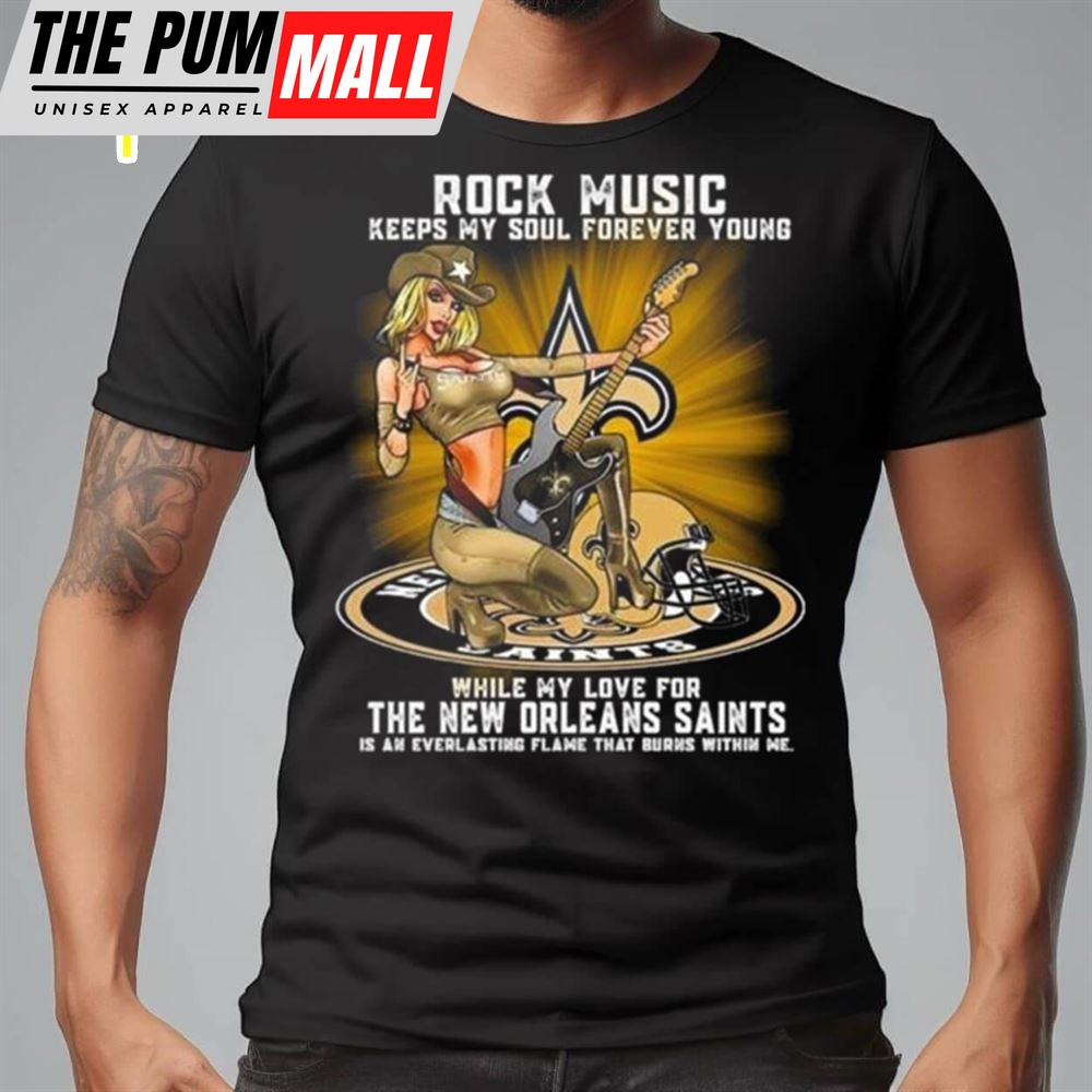 New Orleans Saints Rock Music Keep My Soul Forever Young 2025 Shirts