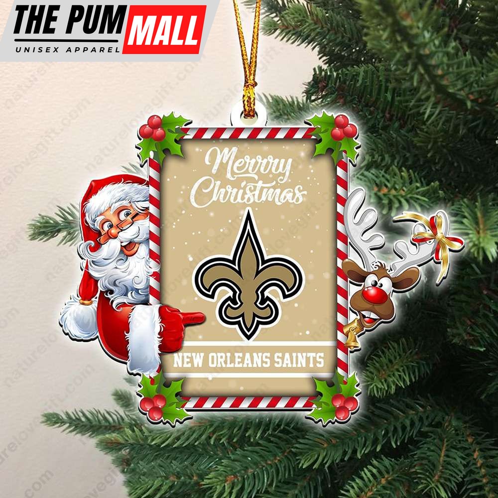 New Orleans Saints Santa Reindeer Funny Christmas Ornament NFL Gift Limited Edition