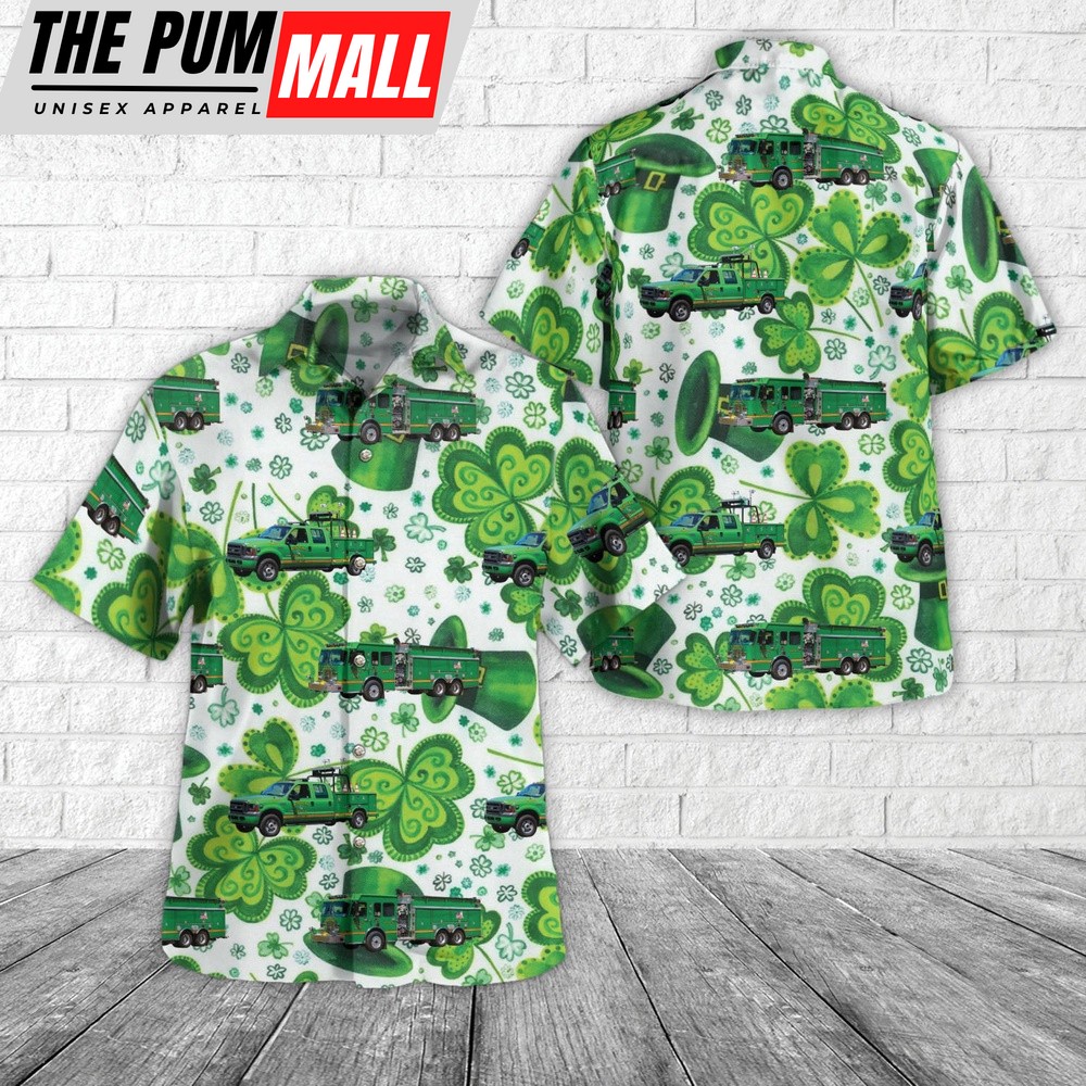 New Oxford, Pennsylvania, Irishtown Fire Company St Patrick’s Day Hawaiian Shirt, Shamrock Hawaiian Shirt