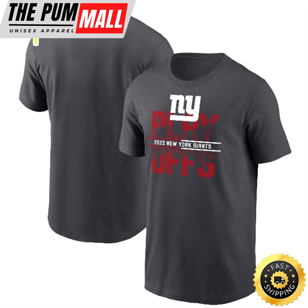 New York Giants 2025 NFL Playoffs Iconic Anthracite T-shirt