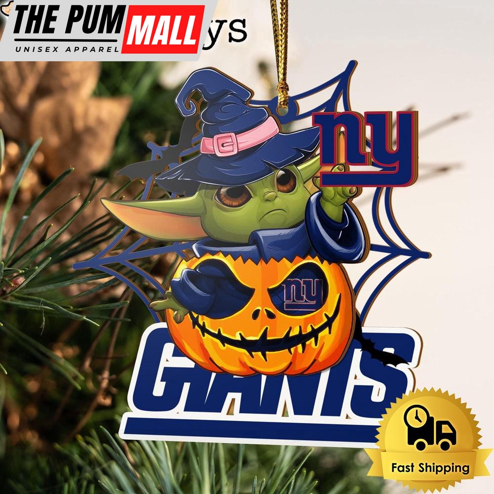 New York Giants Baby Yoda Pumpkin Halloween Ornament Limited Edition