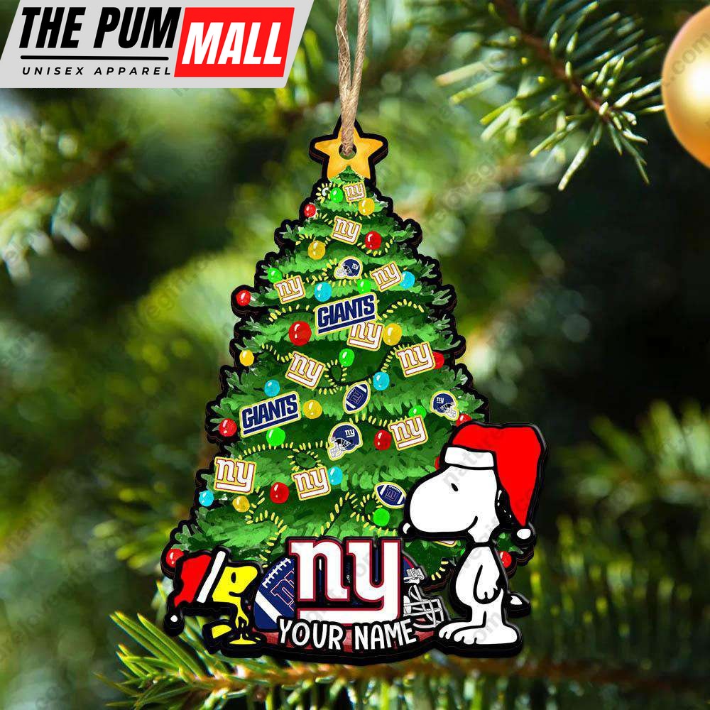 New York Giants Custom Snoopy Peanuts Christmas Ornament Xmas Tree Decorations Limited Edition