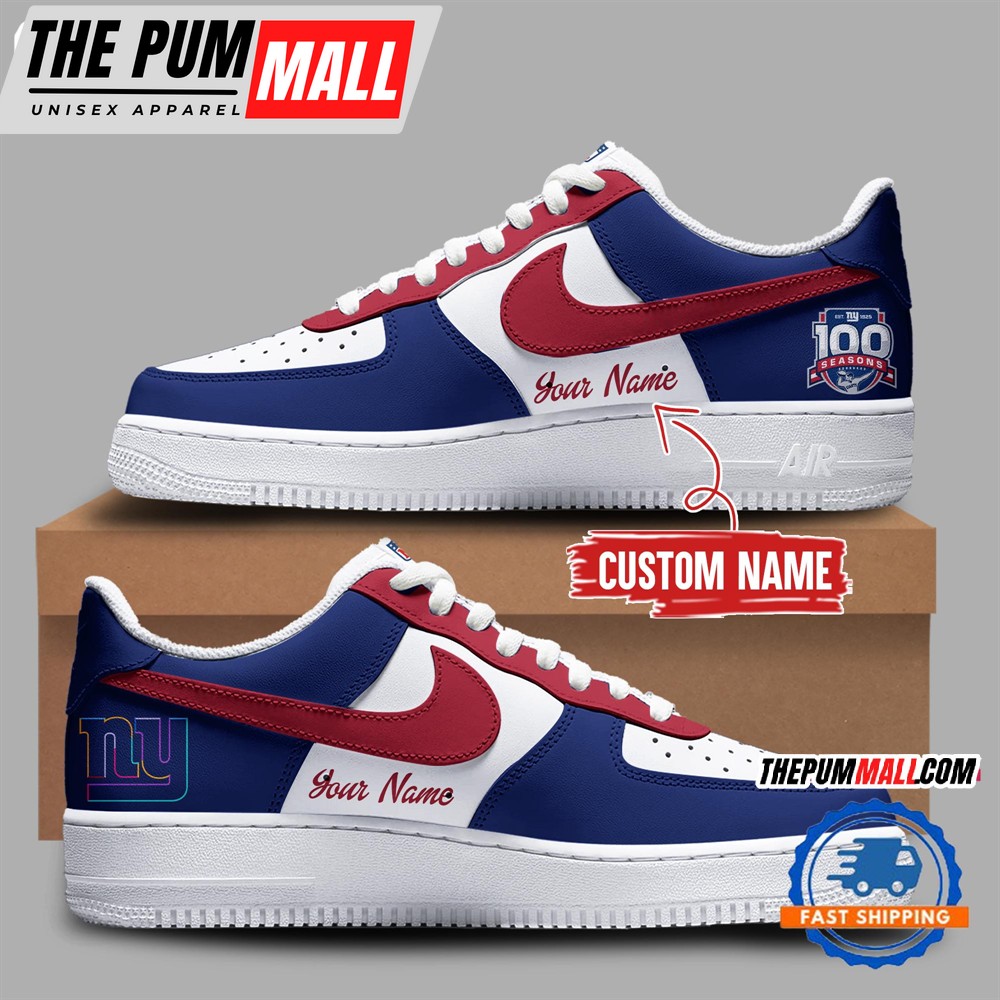 New York Giants Est 1925 NFL 100th Season Prime Time Air Force 1 Sneaker Shoes