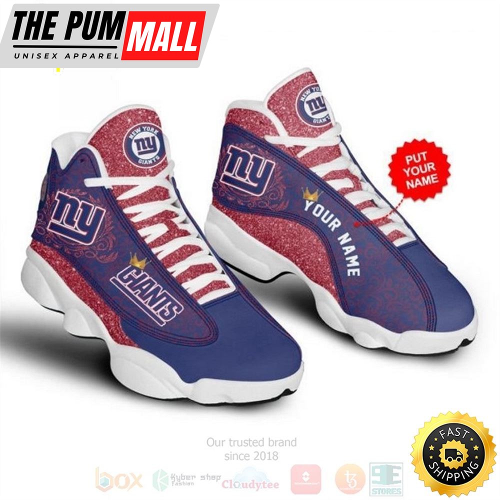 New York Giants Football Nfl Custom Name Red Air Jd 13 Shoes