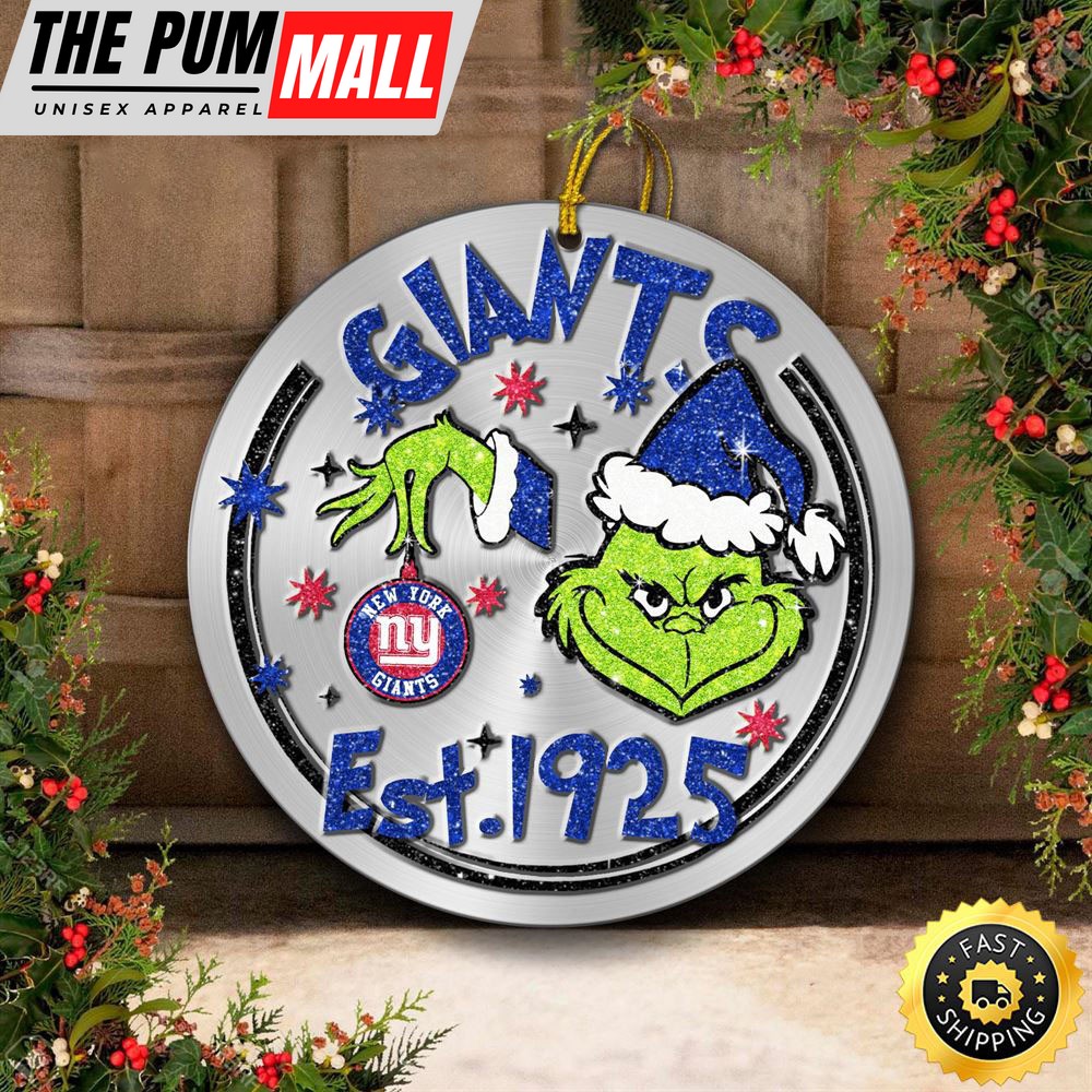 New York Giants Grinch Circle Ornaments Christmas Limited Edition