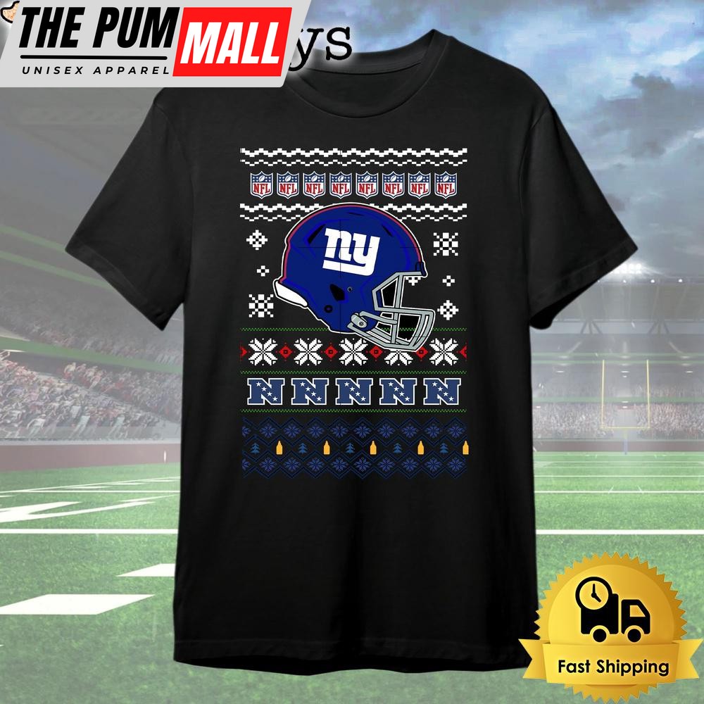 New York Giants Helmet Team Christmas T Shirt