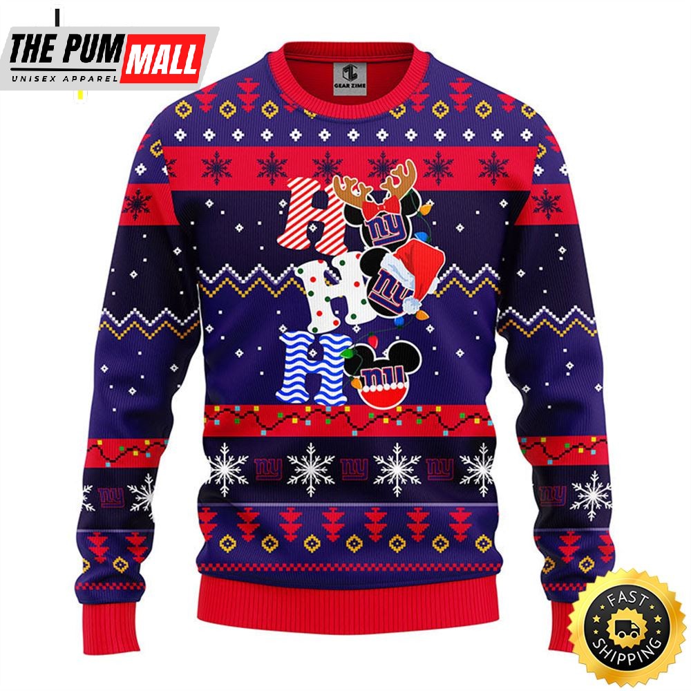 New York Giants HoHoHo Mickey Christmas Ugly Sweater