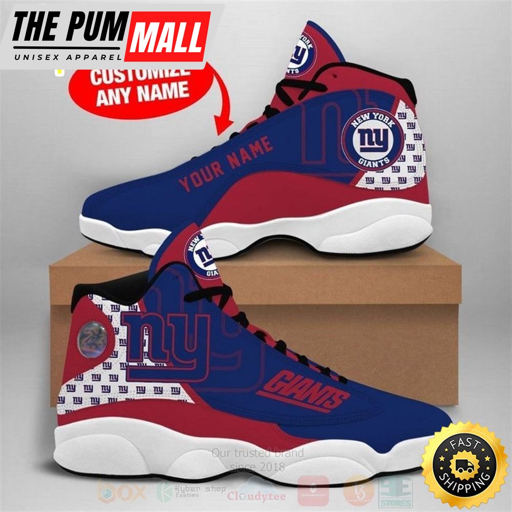 New York Giants Nfl Custom Name Air Jd 13 Shoes