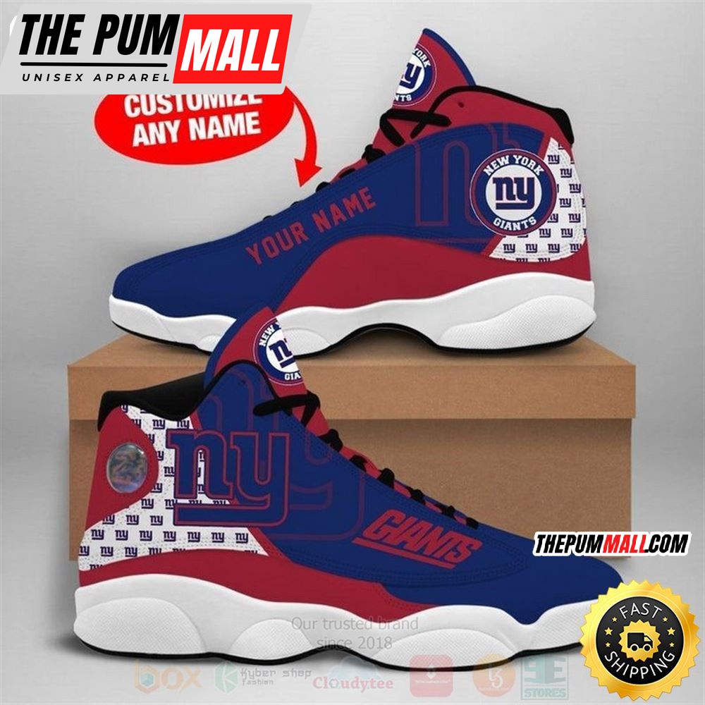 New York Giants Nfl Custom Name Air Jd 13 Shoes