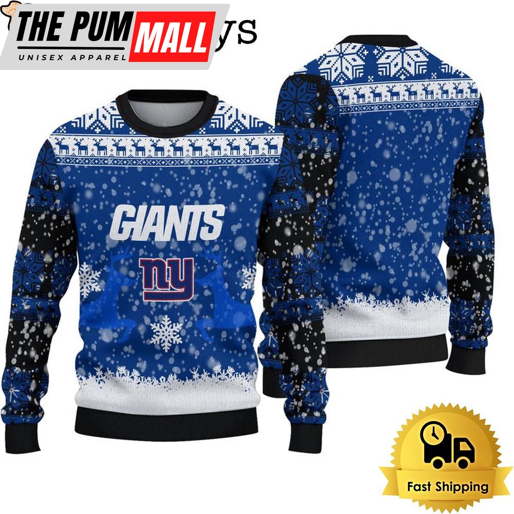 New York Giants Reindeer Football Ugly Christmas Sweater