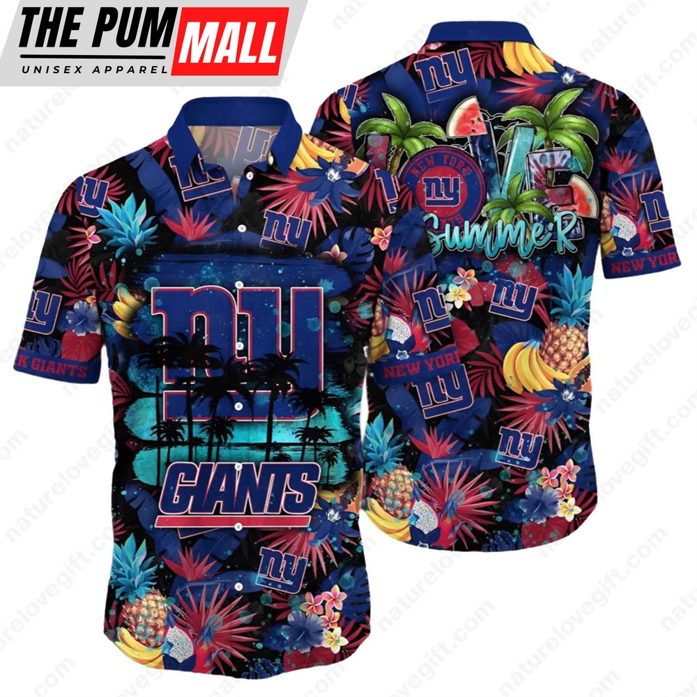 New York Giants Tropical Fruit Paradise Summer Hawaiian Shirt
