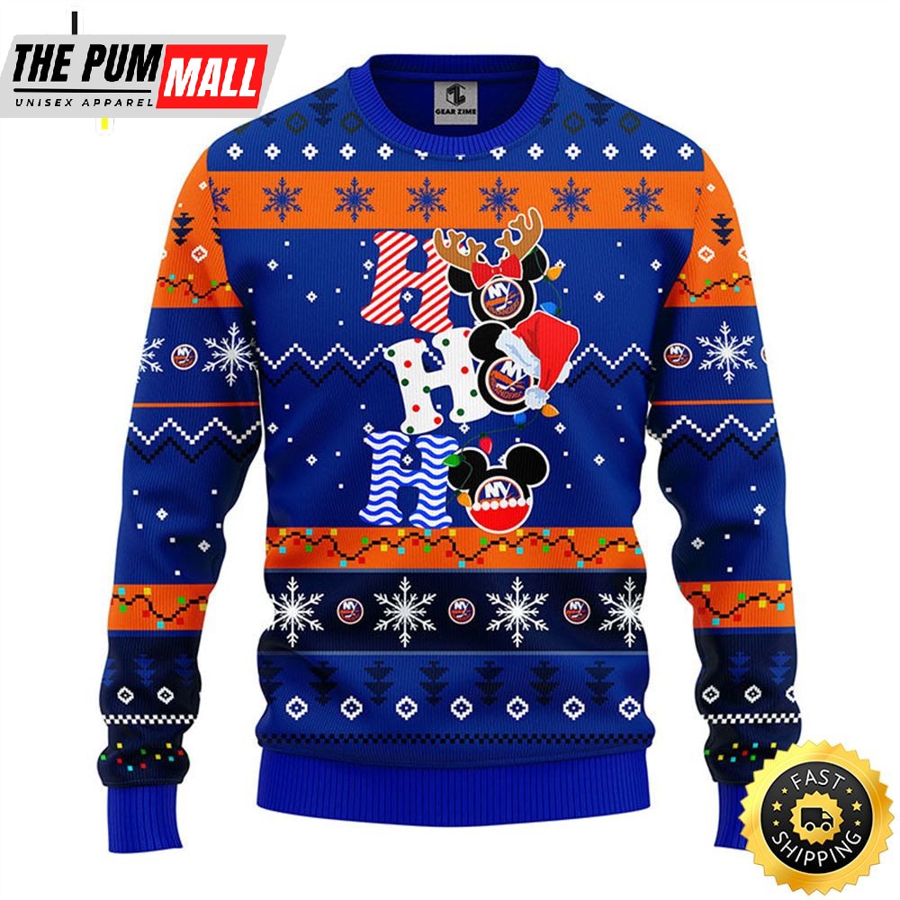 New York Islanders Hohoho Mickey Christmas Ugly Sweater