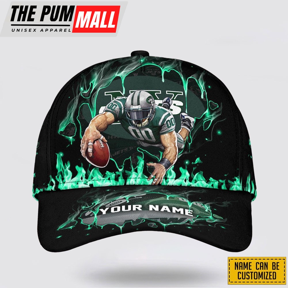 New York Jets All Over Printed Nfl Baseball Caps Custom Name Caps Gift For Football Fans