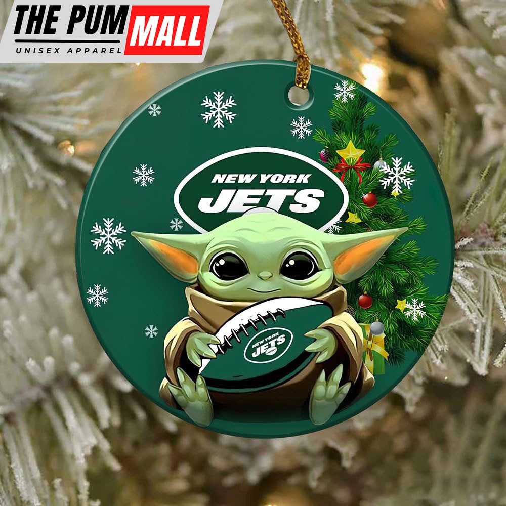 New York Jets Baby Yoda NFL Football Ornaments Limited Edition
