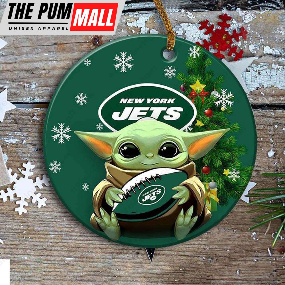 New York Jets Baby Yoda Ornament Christmas Tree Decorations NFL Gifts Limited Edition