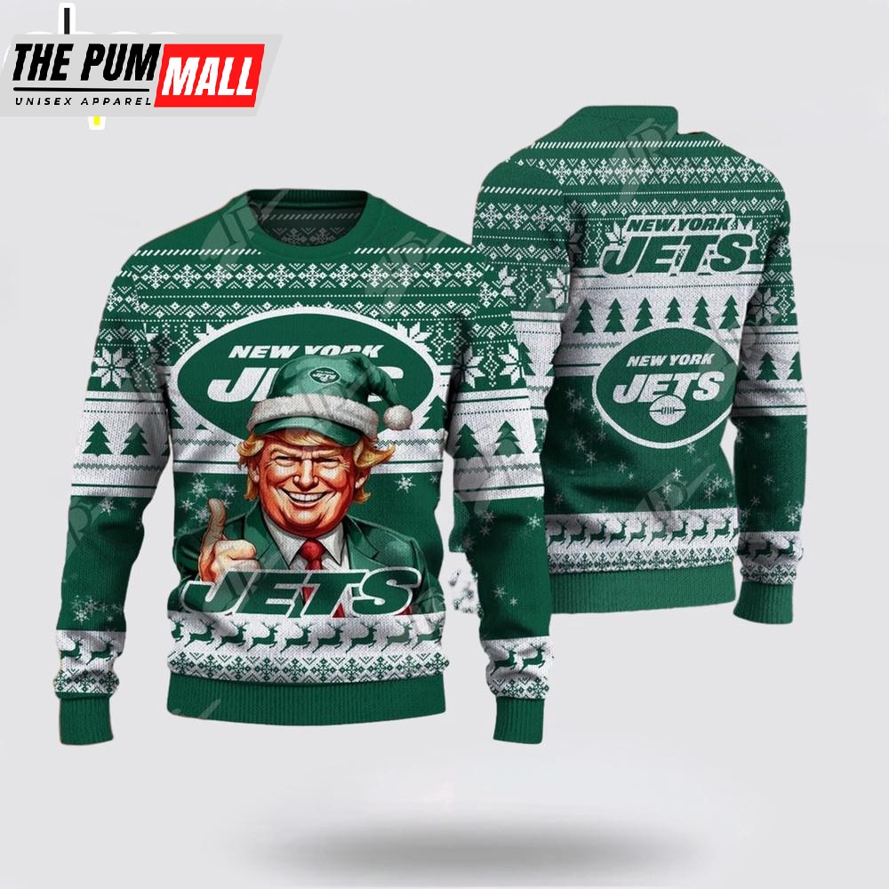 New York Jets Christmas Donald Trump Knitted Sweater