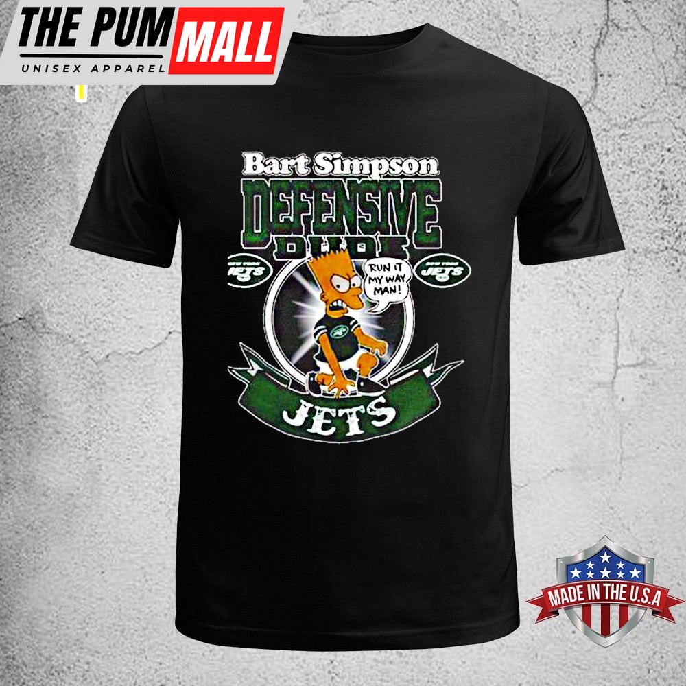 New York Jets Nfl Bart Simpson Defensive Dude 2025 Unisex T-Shirt