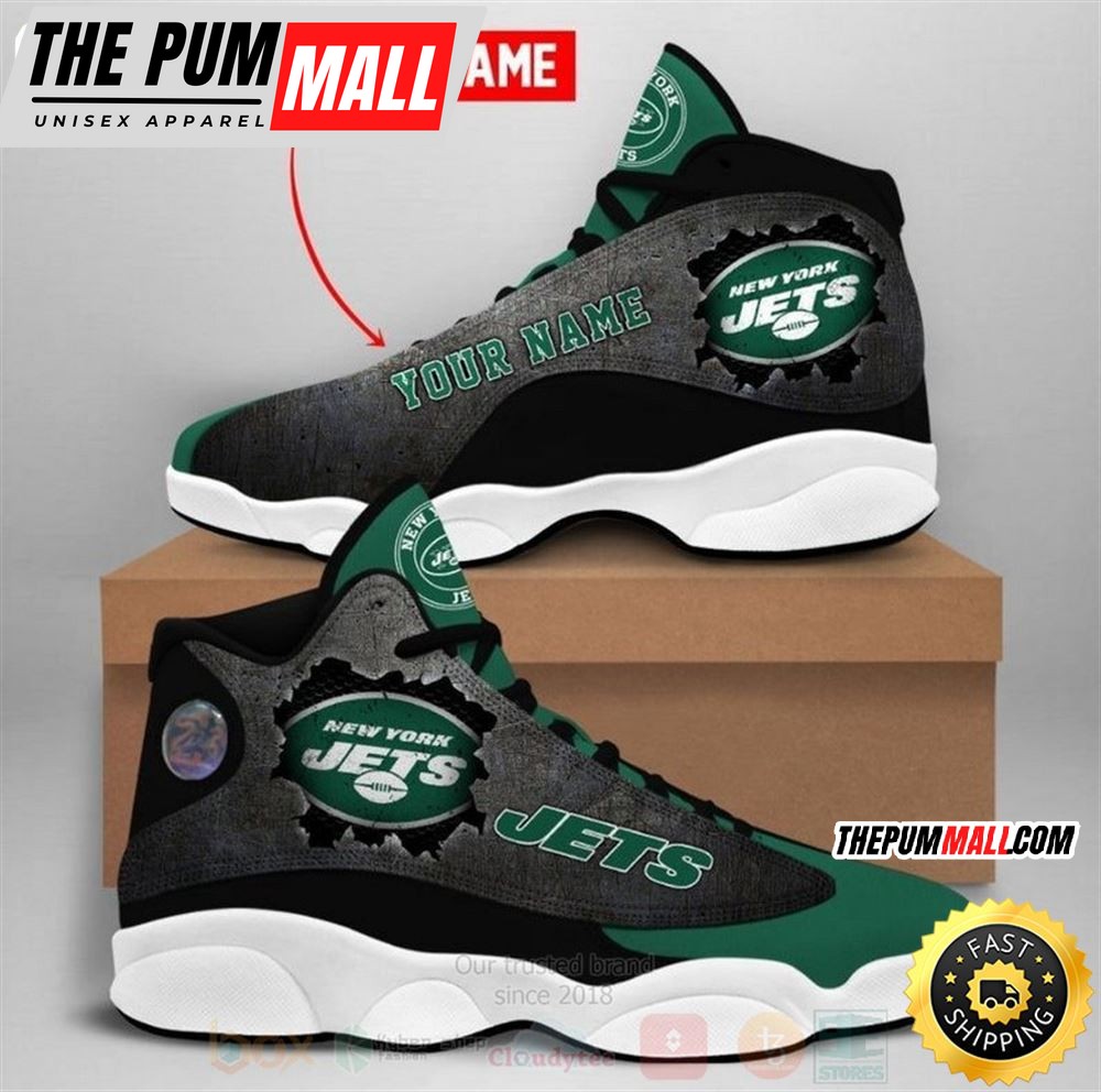 New York Jets Nfl Custom Name Air Jd 13 Shoes