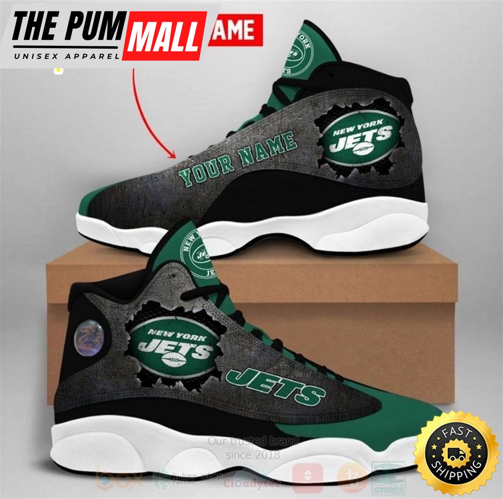 New York Jets Nfl Custom Name Air Jd 13 Shoes